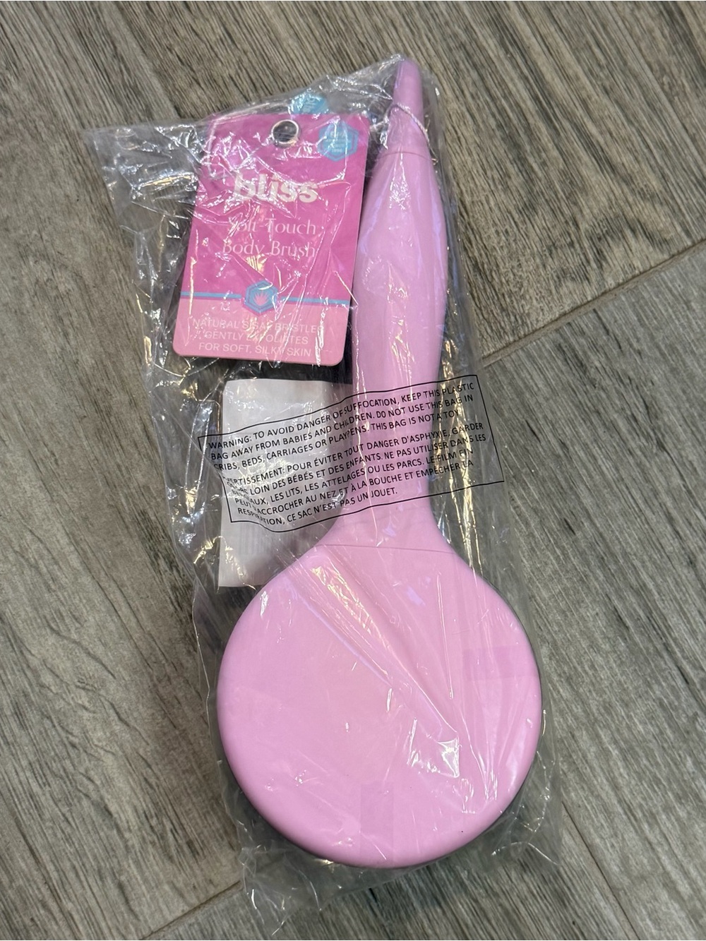 Bliss Soft Touch Body Brush Pink Spa Exfoliating Bath Shower Brush Brand New